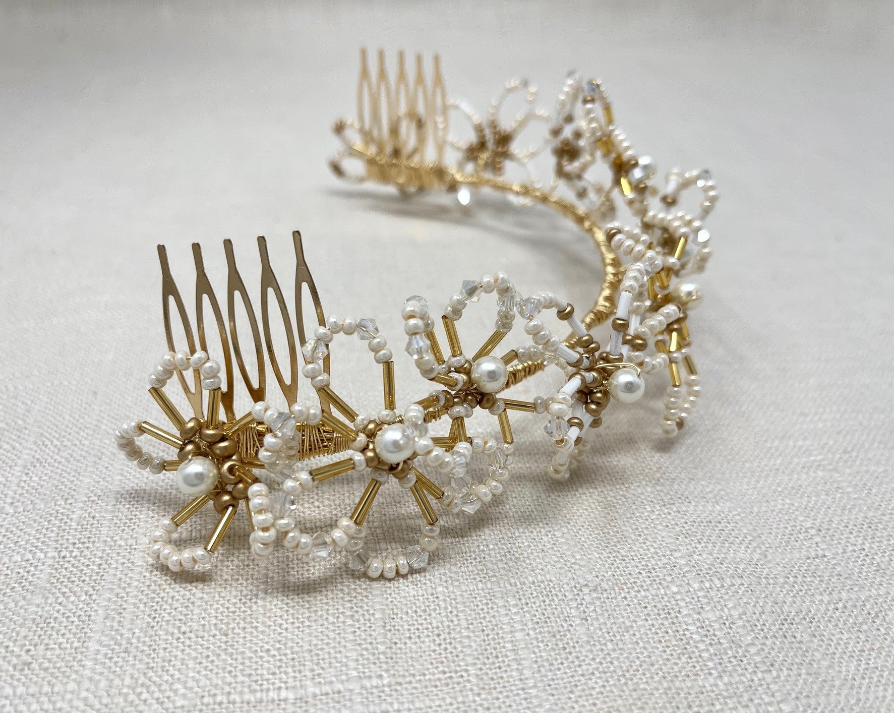 esme laughs | beaded flower half crown