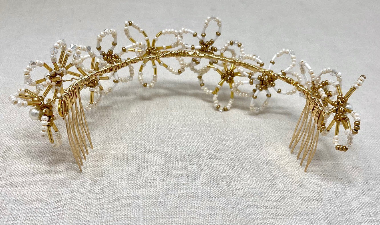 esme laughs | beaded flower half crown