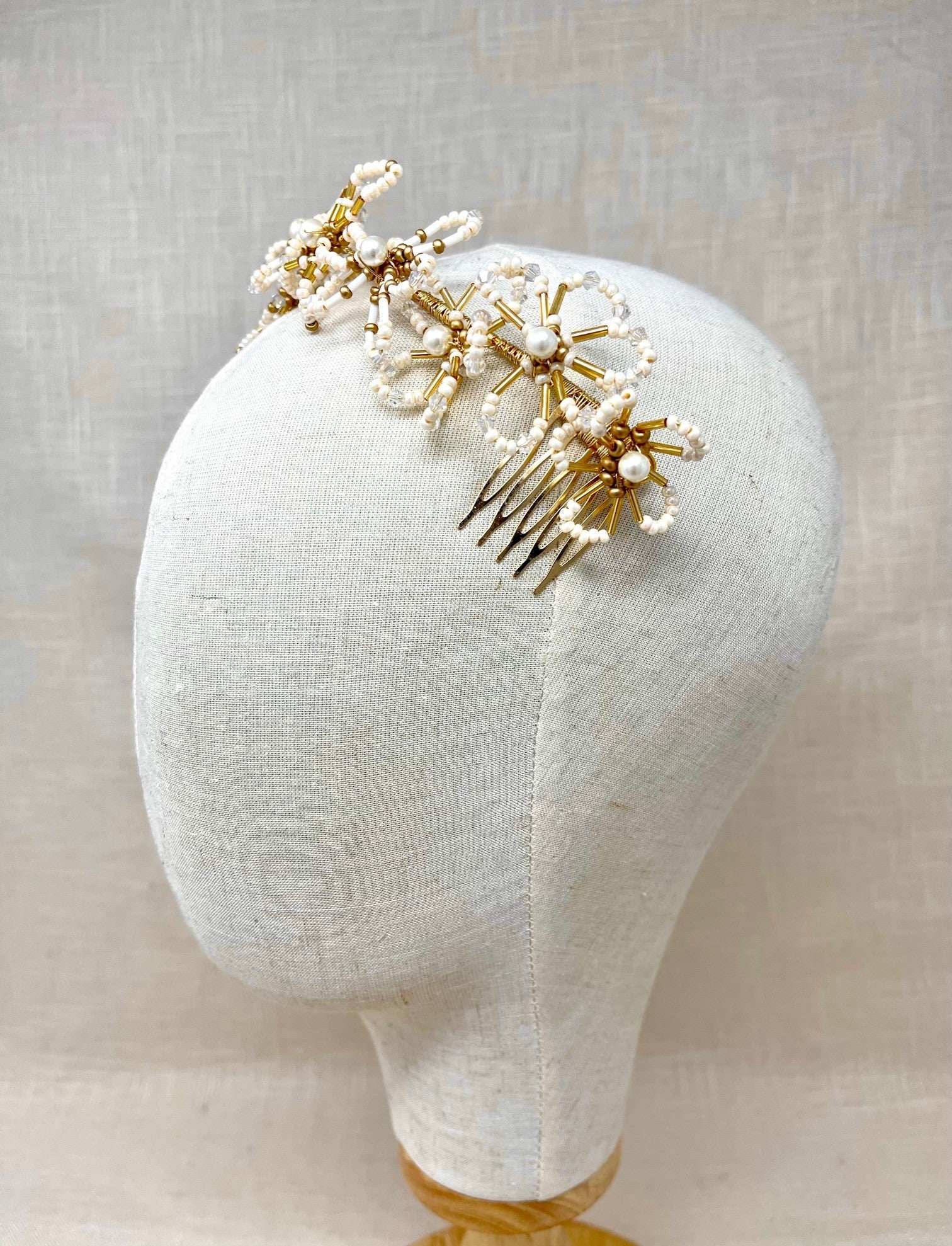 esme laughs | beaded flower half crown