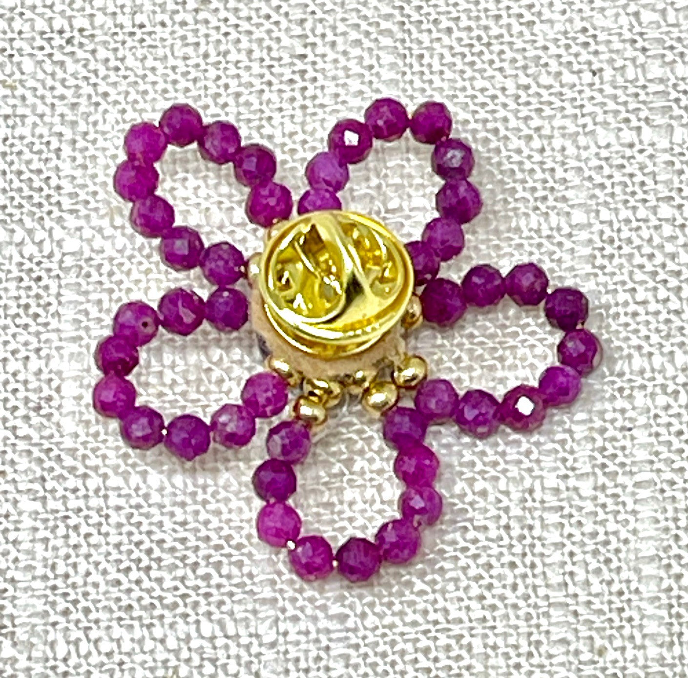 ruthie | semi-precious gem flower pin