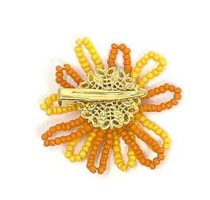 vivi | beaded flower clip | sunshine marigold