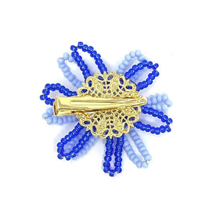 vivi | beaded flower clip | royal periwinkle