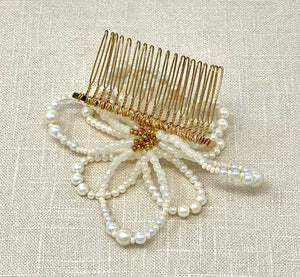 mina | pearl flower comb